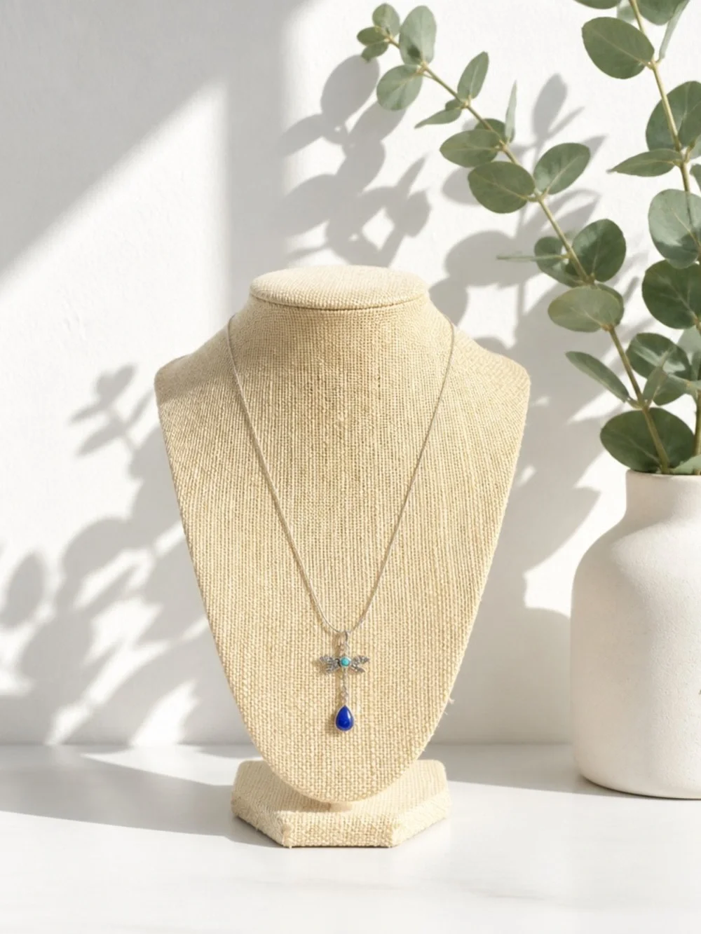 Turquoise & Lapis Dragonfly Necklace